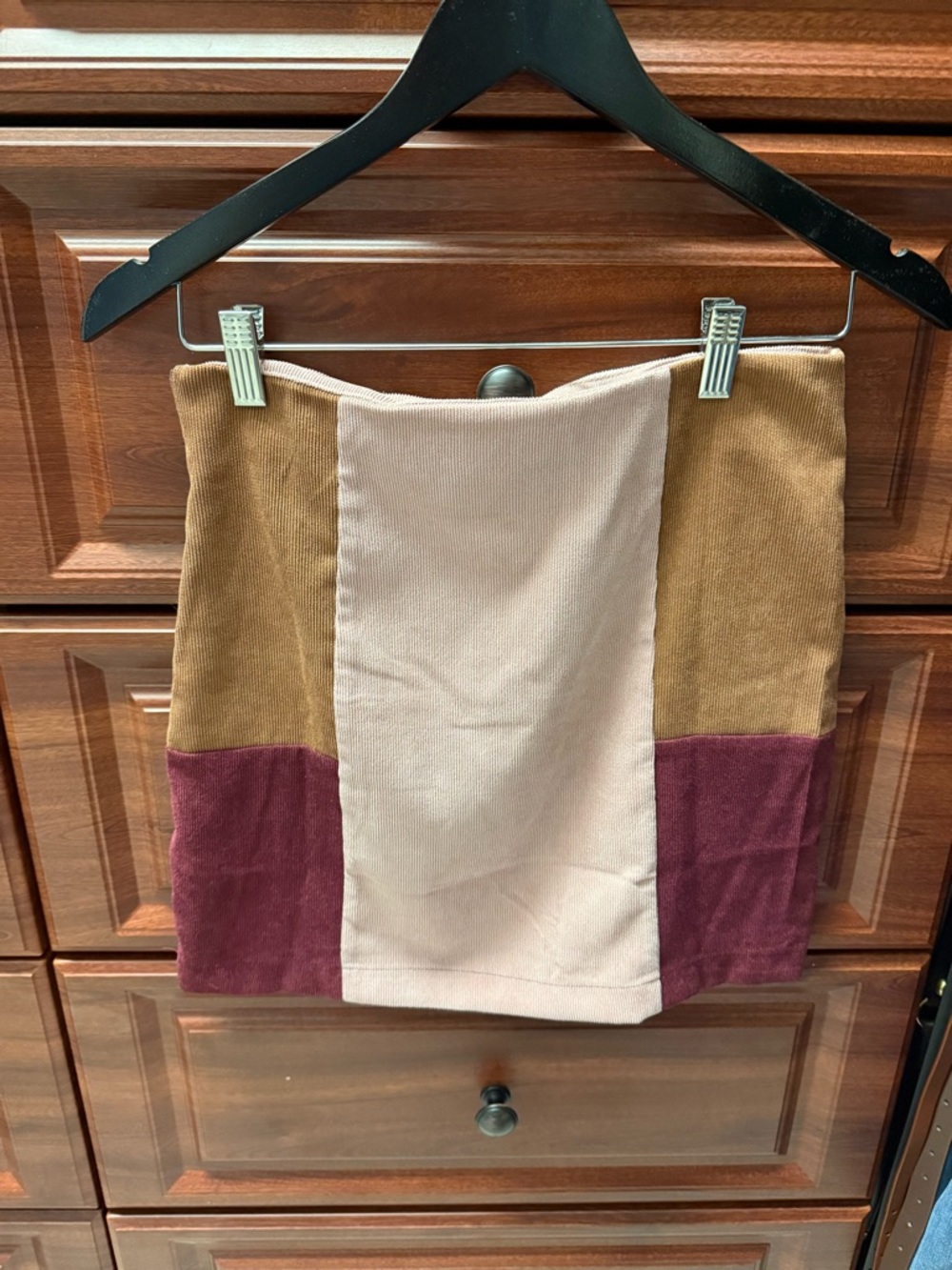 Mini Skirt - Neutral, Tan & Burgundy
